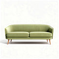 Canapé vert en tissu 150 x 75 x 75 cm avec pieds en bois naturel