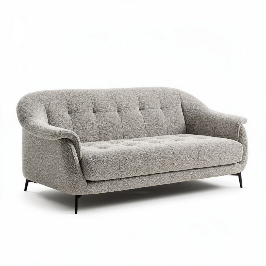 Canapé en tissu bouclé gris 180 x 80 x 85 cm pour salon