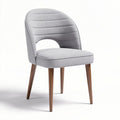 Chaise en tissu gris avec structure en bois dimensions 45 x 55 x 85cm